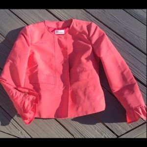 Vintage RED VALENTINO designer Collarless Peplum Jacket Blazer ruffle coquette 4